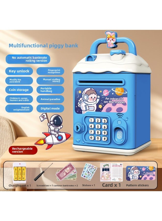Generic - Can't Get In And Out Of The Year Piggy Bank Only Boys Password Box Kulomi Savings Girls Children Can Access-Color:Astronaut☀Password Key Unlock Without Automatic Banknote Rolling☀Rechargeable Version - Image 1
