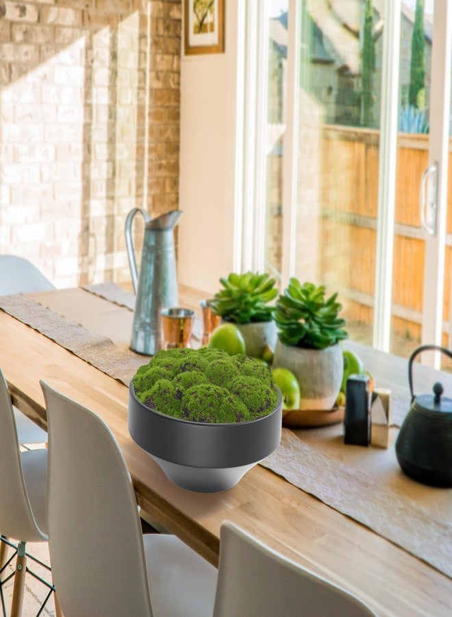NAHARO New Moss Bowl, Handmade Ceramic. 11" Artificial Moss Bowl Centerpiece for Home Decoration, Living Room, Office - Image 4