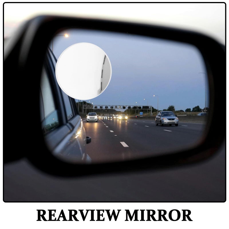 Frameless Round Blind Spot Mirror 1 Pair Suction Cup Wide Angle Rearview Safety - Image 4
