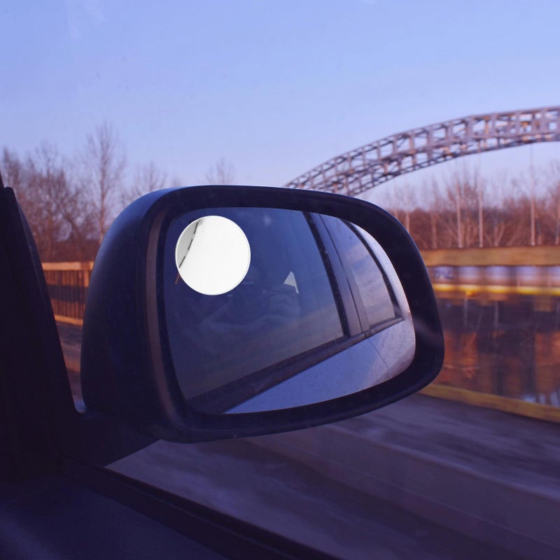 Frameless Round Blind Spot Mirror 1 Pair Suction Cup Wide Angle Rearview Safety - Image 5