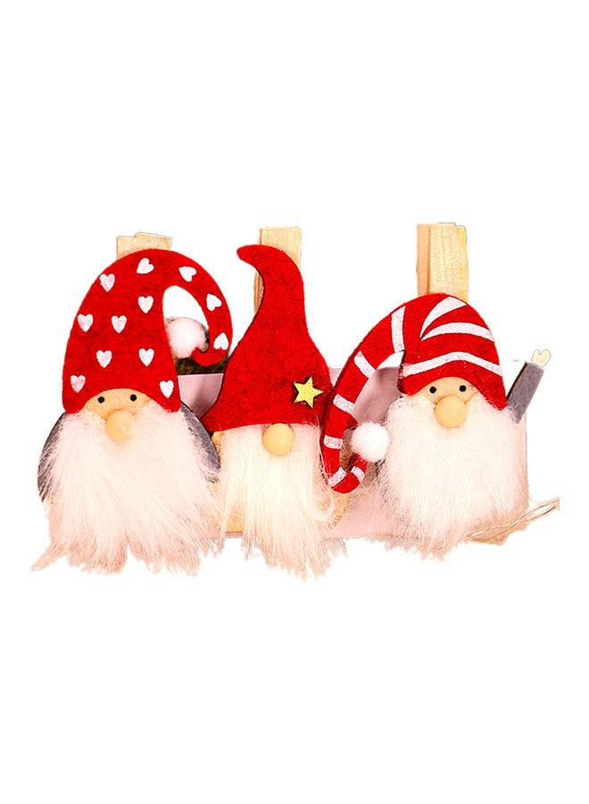 NIBEMINENT 3-Piece Wooden Santa Photos Note Card Clips - Image 1