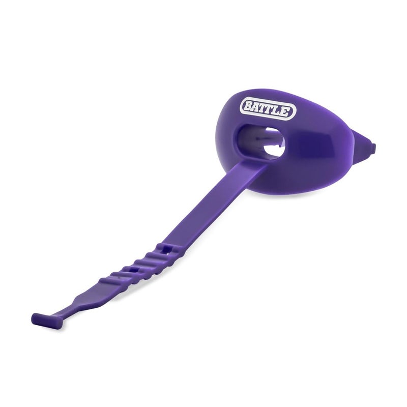 Battle Oxygen Lip Protector Mouth Guard with Connected Strap, Football and Sports Gear, Maximum Oxygen Supply, Mouthpiece Fits With or Without Braces - One Size, Purple - Image 2