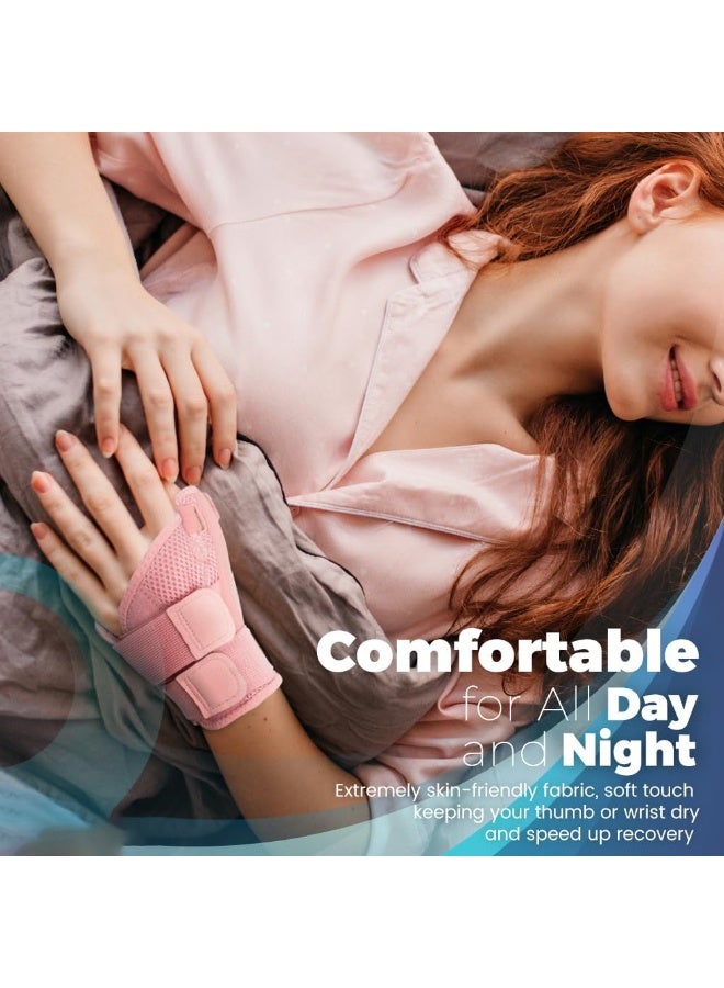 Thumb Splint with Wrist Brace - Thumb Support Brace for Wrist Hand Thumb Stabilizer Fits Both Right Left Hand for Men and Women, Coral Rose - Image 5