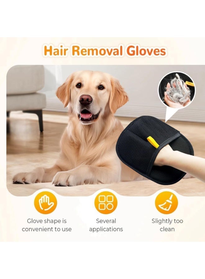 2PCS Pet Hair Removal Gloves, Electrostatic Reusable Double-sided for Short & Long Hair Dogs Cats Grooming & Bathing - Image 2