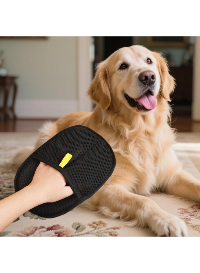 2PCS Pet Hair Removal Gloves, Electrostatic Reusable Double-sided for Short & Long Hair Dogs Cats Grooming & Bathing - Image 5