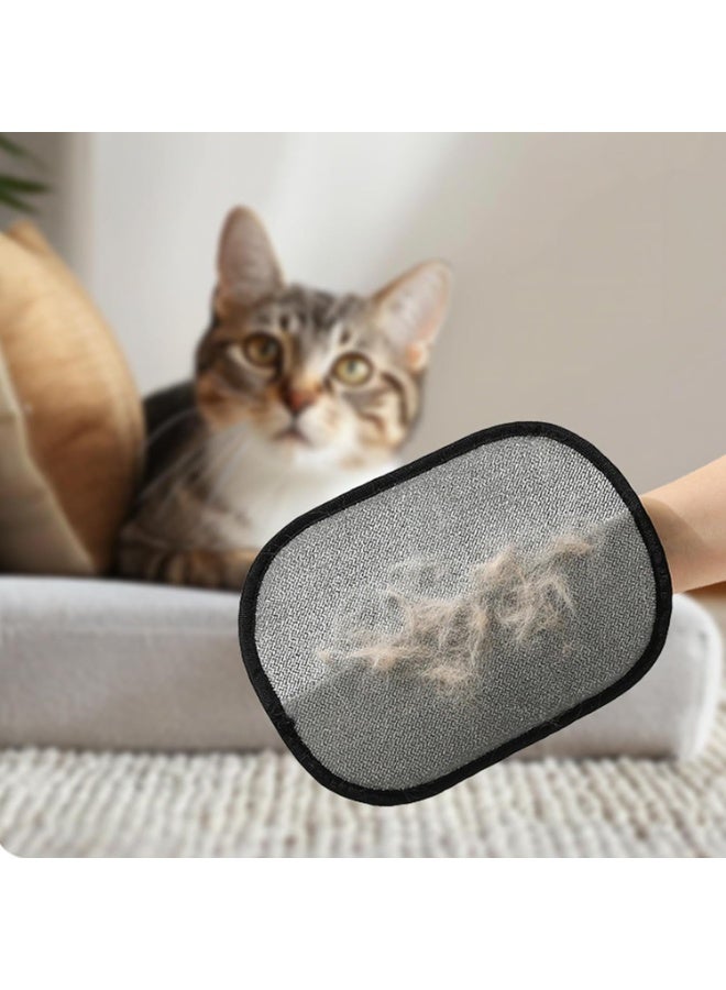 2PCS Pet Hair Removal Gloves, Electrostatic Reusable Double-sided for Short & Long Hair Dogs Cats Grooming & Bathing - Image 4