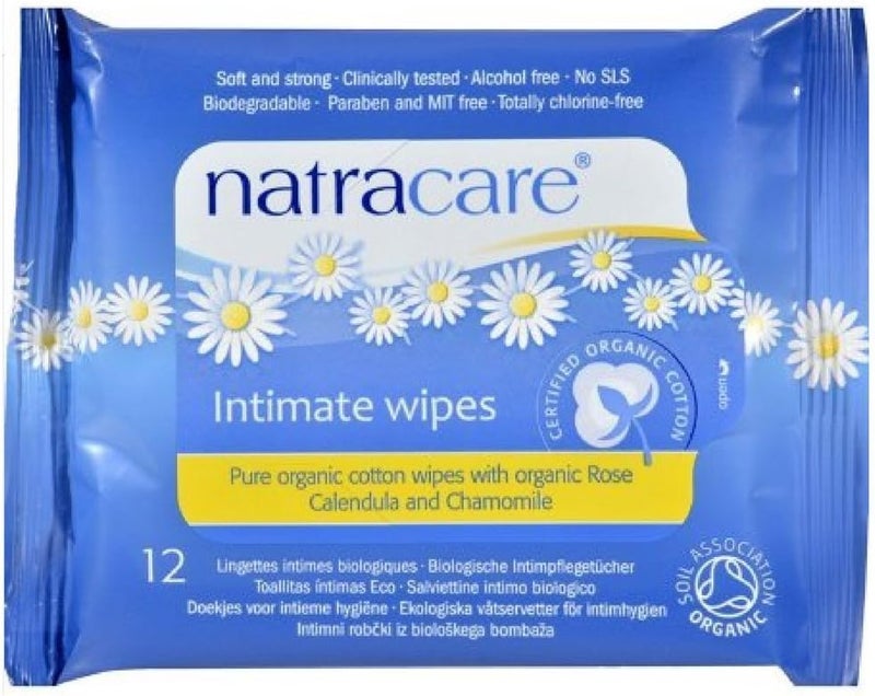 NATRACARE Wipes,Intimate,Cotton, 12 CT (Pack of 6)