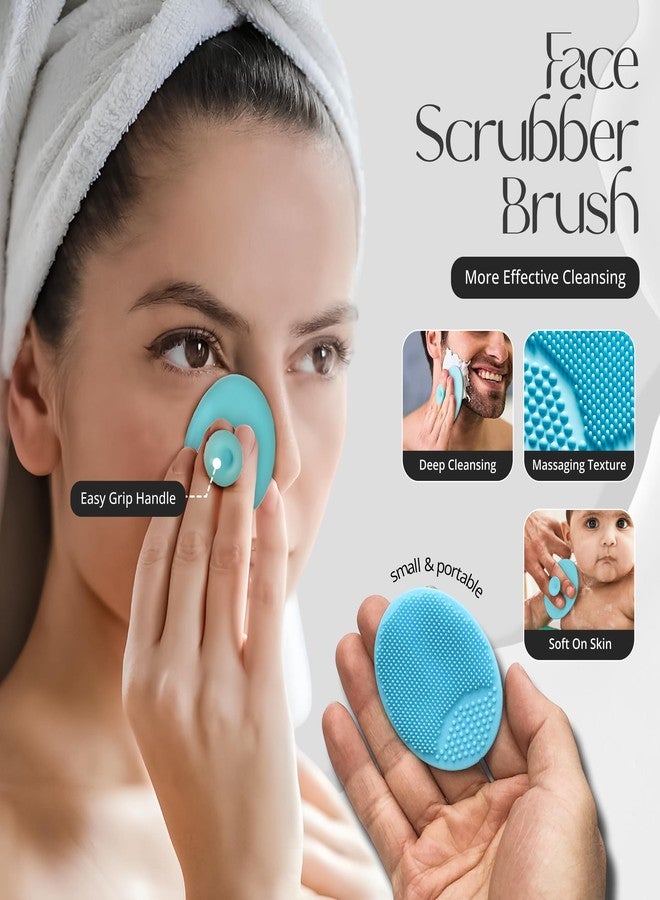 BatHRemedy Soft Silicone Back Scrubber Long Handle Bath Brush, Body Scrubber Bath Brush, Scalp Massager for Hair, Face Scrubber Brush, Combination Combo, Super-Exfoliating & Lathering Body Scrubber (5 In 1 Combo) - Image 5