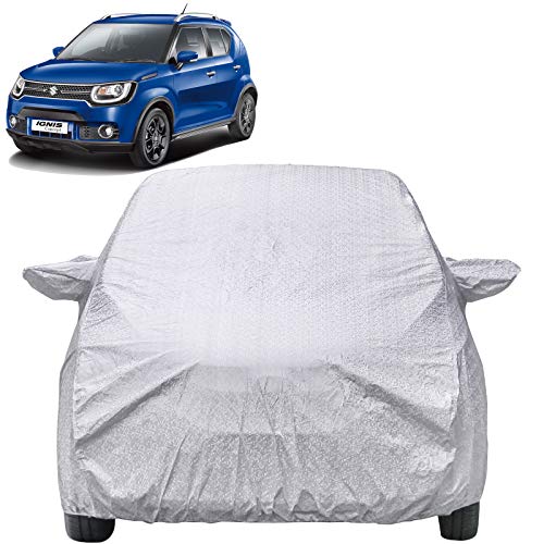 The Autostory Waterproof Car Body Cover Compatible with Maruti Suzuki Ignis with Mirror Pockets (Shinning Silver) - Image 1