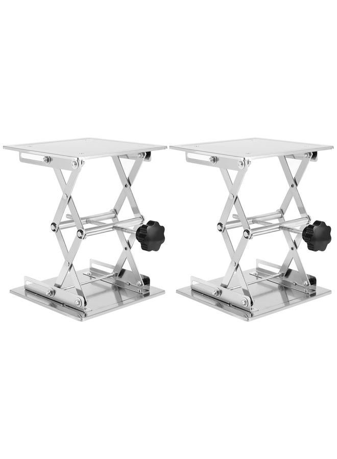 JOIKIT KOOMEDA 2PCS 8 x 8 Inches Lab Scissor Jack, Lab Jack Scissor Stand, Stainless Steel Lab Lift Table, Laboratory Lift Stand, Expandable Lift Height Range from 85mm to 280mm - Image 1