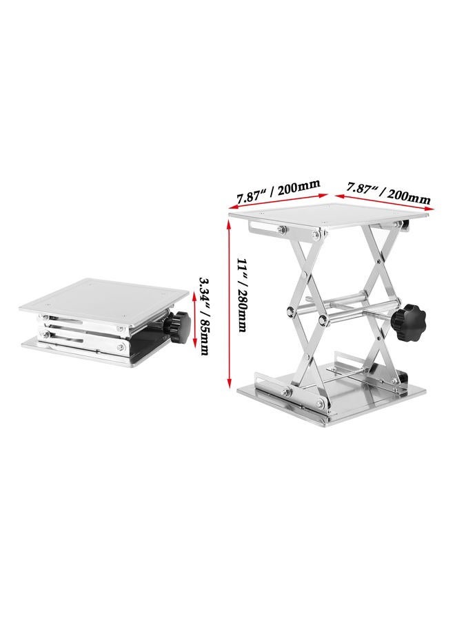 JOIKIT KOOMEDA 2PCS 8 x 8 Inches Lab Scissor Jack, Lab Jack Scissor Stand, Stainless Steel Lab Lift Table, Laboratory Lift Stand, Expandable Lift Height Range from 85mm to 280mm - Image 2
