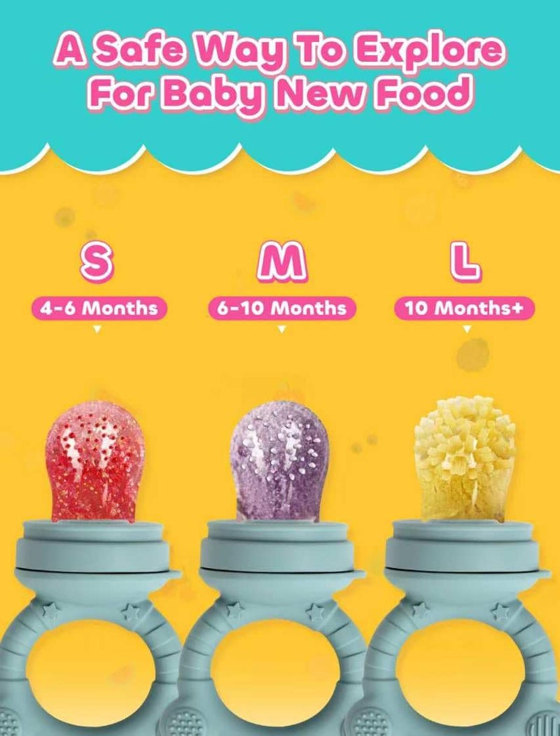 LOTBILL Baby Breastmilk Popsicle Molds  Fruit Food Feeder Pacifier Silicone Baby Food Storage Containers Baby Popsicle Molds Teething for Toddler Teething  Infant Self Feeding Blue - Image 3