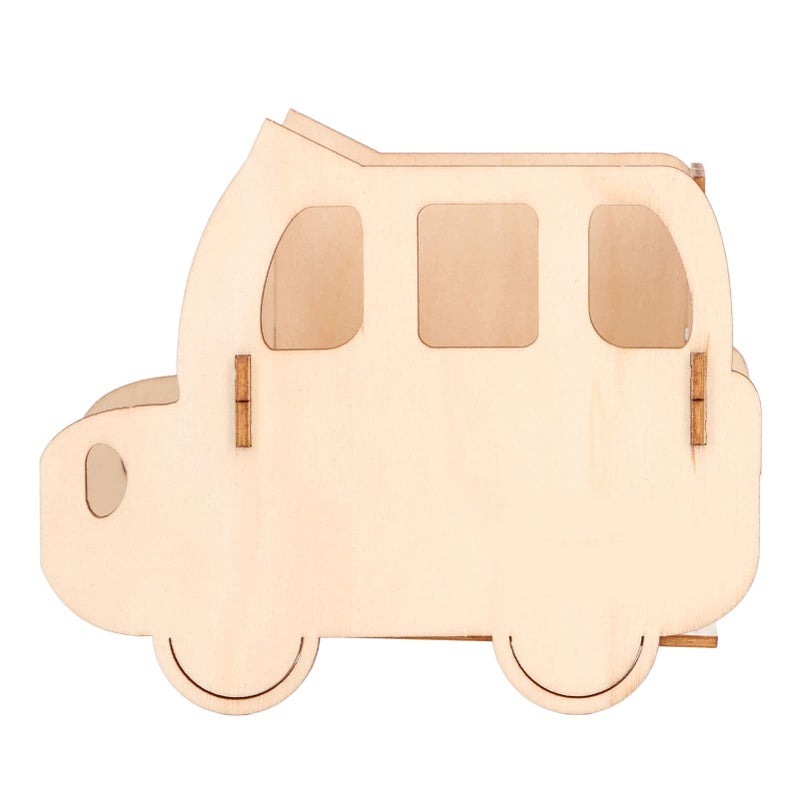 Easy Assembly London Bus Wooden Pen Holder Desk Organizer For Kids Home Office - Image 2