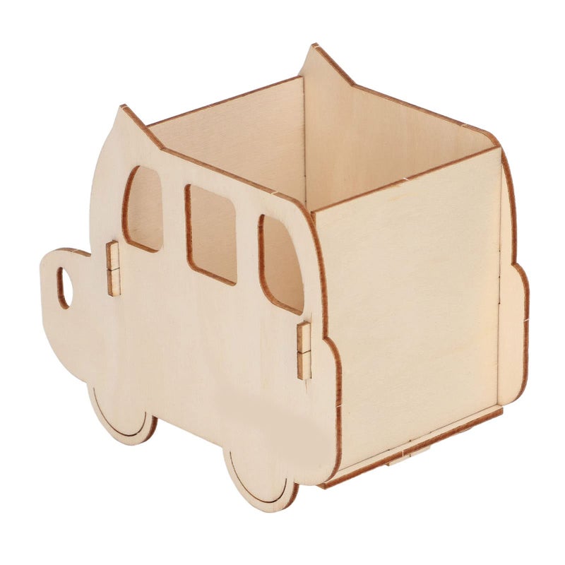 Easy Assembly London Bus Wooden Pen Holder Desk Organizer For Kids Home Office - Image 4