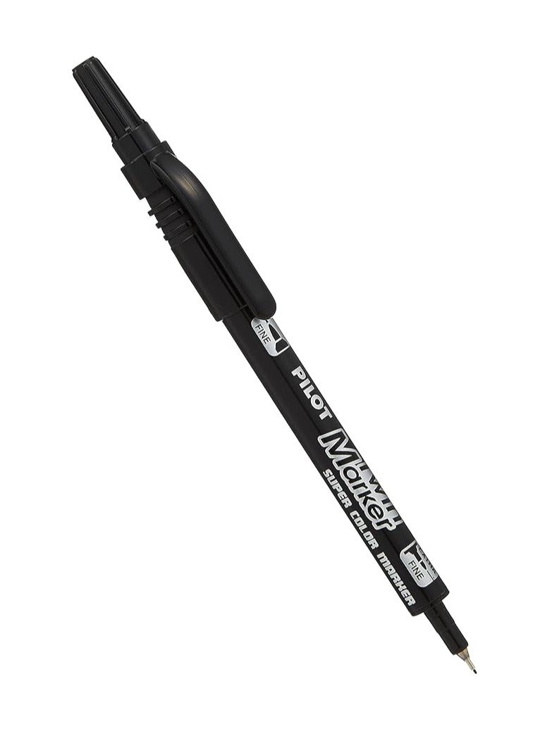 بايلوت 6 قطع قلم تحديد مزدوج ذو طرف رفيع أسود - Image 4