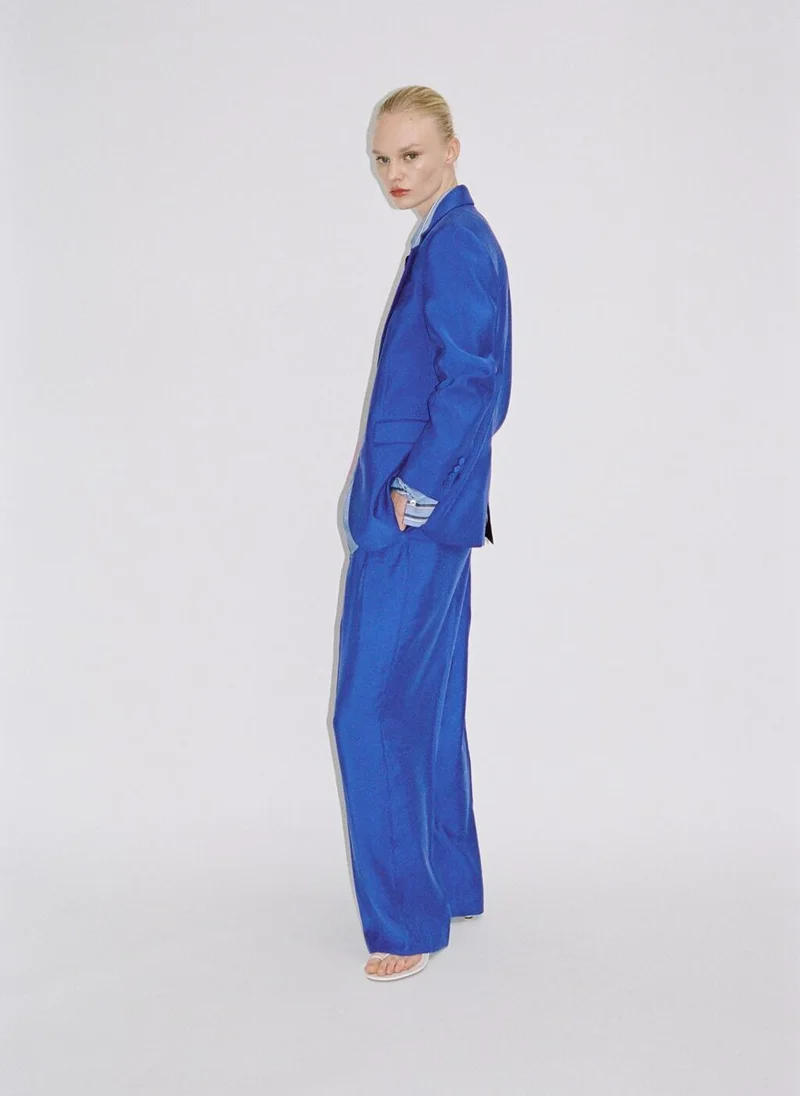 MANGO Pleated Wideleg Suit Pants