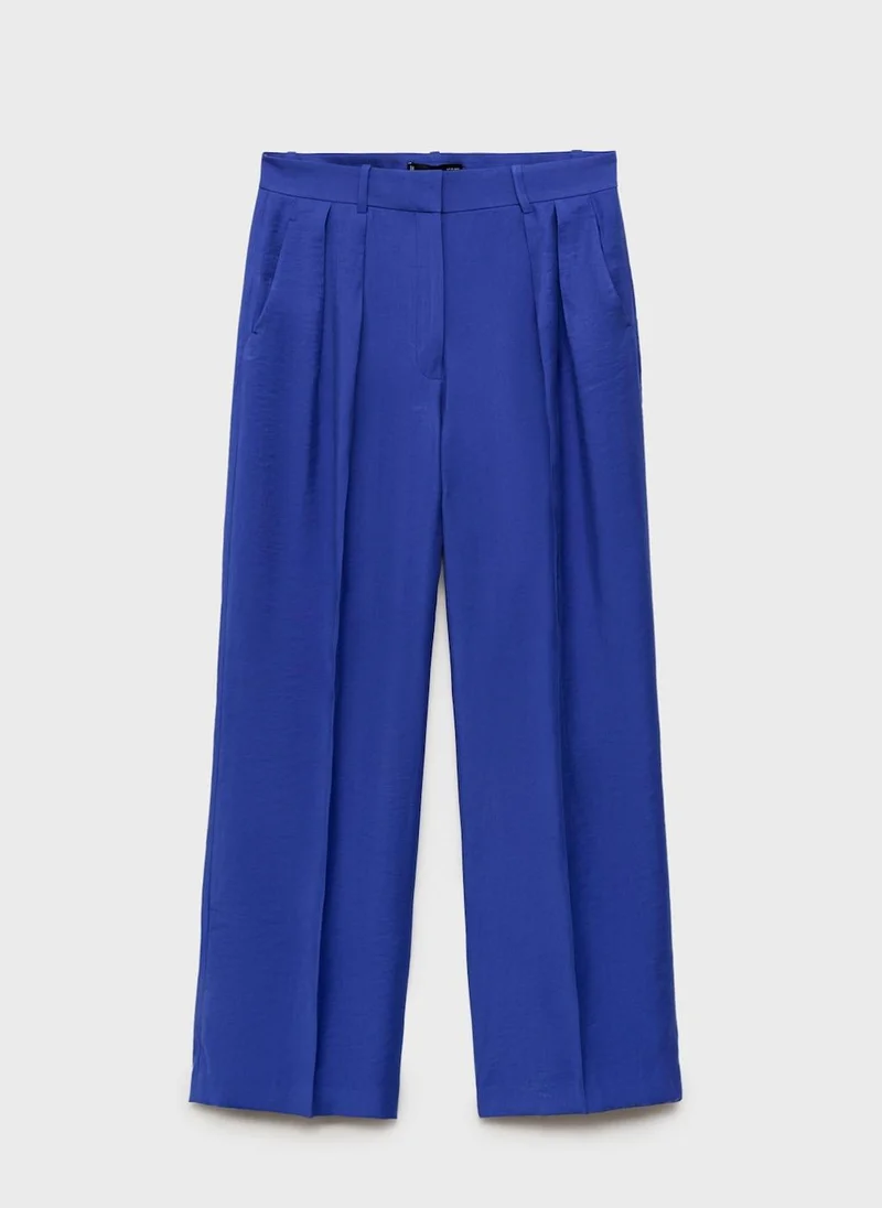 MANGO Pleated Wideleg Suit Pants