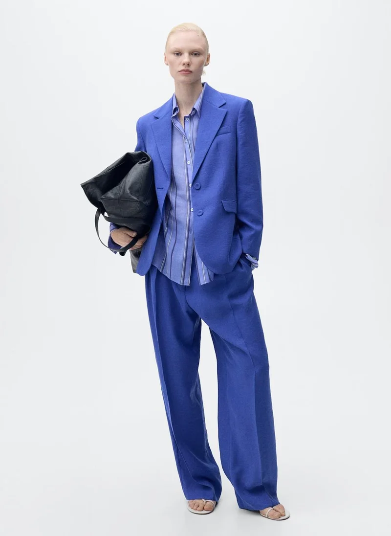 MANGO Pleated Wideleg Suit Pants