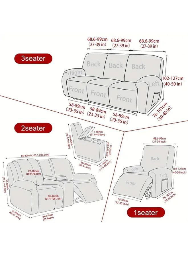 طقم غطاء أريكة ثلاثية المقاعد قابل للانحناء باللون البني القهوة الغامق، كامل التغطية، مصنوع من المخمل الصناعي المشابه للجاد - Image 4