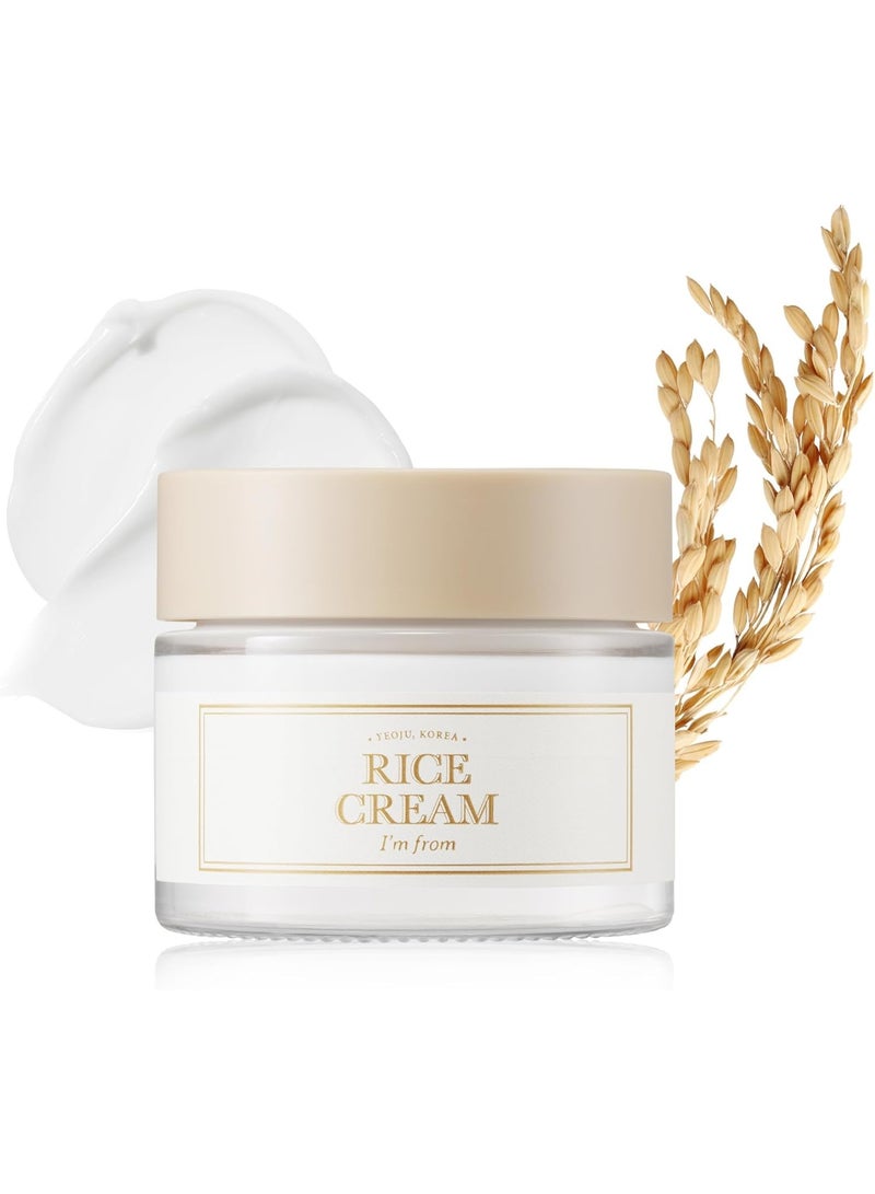 I'M FROM I’M FROM Rice Cream 50g | 41% Rice Bran Essence with Ceramide | Moisturizing Korean Face Cream for Glowing, Smooth & Even Skin Tone | Strengthens Skin Barrier & Deeply Nourishes - Image 1