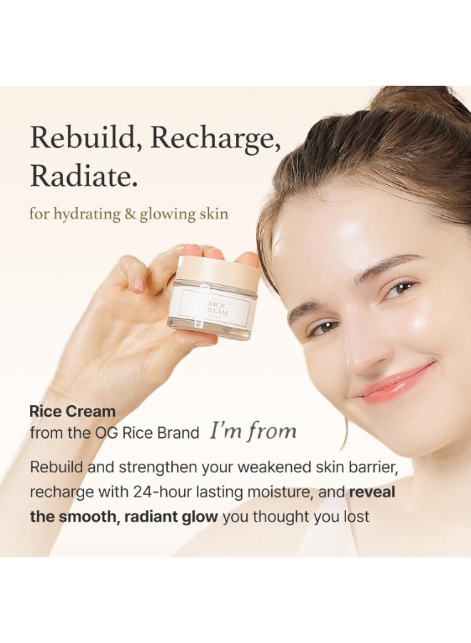 I'M FROM I’M FROM Rice Cream 50g | 41% Rice Bran Essence with Ceramide | Moisturizing Korean Face Cream for Glowing, Smooth & Even Skin Tone | Strengthens Skin Barrier & Deeply Nourishes - Image 5