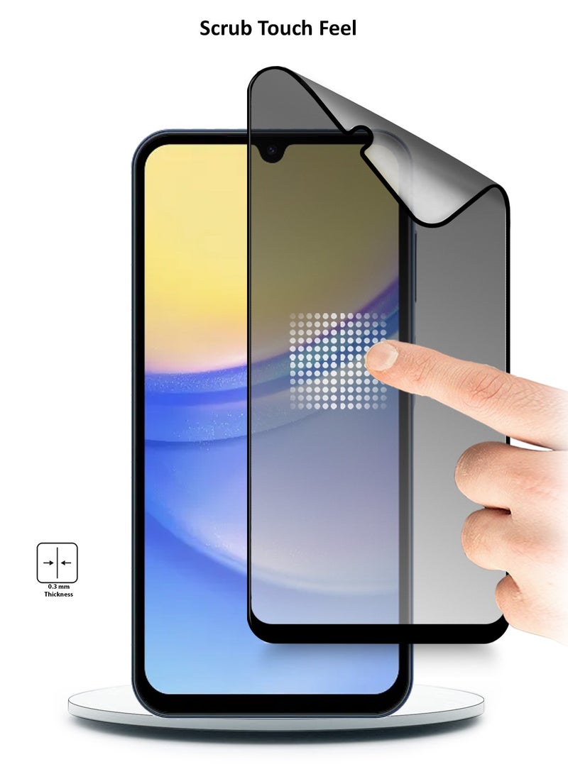 دبليو تيك نانو سيراميك للخصوصية، غراء كامل، غطاء كامل غير لامع، واقي شاشة مرن لهاتف سامسونج جالاكسي A15 4G / 5G 2023 شفاف/أسود - Image 3