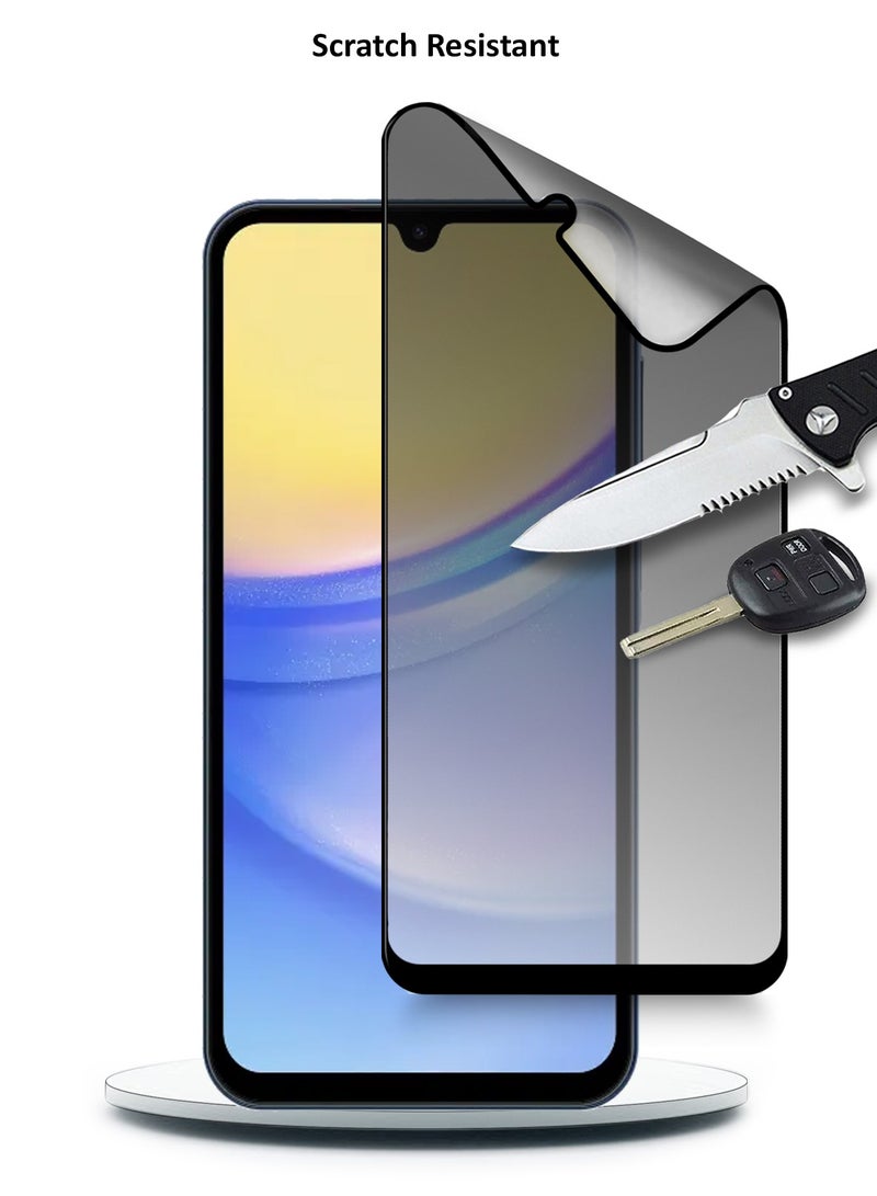 دبليو تيك نانو سيراميك للخصوصية، غراء كامل، غطاء كامل غير لامع، واقي شاشة مرن لهاتف سامسونج جالاكسي A15 4G / 5G 2023 شفاف/أسود - Image 5