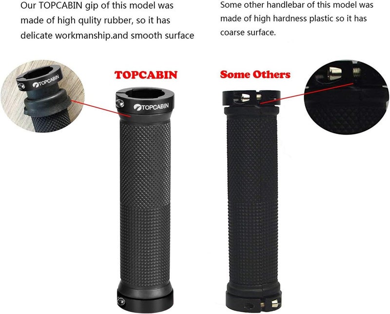 TOPCABIN Double Lock Bicycle Handlebar Grips - Rubber Comfortable BMX Mountain Bike Grips - Image 5