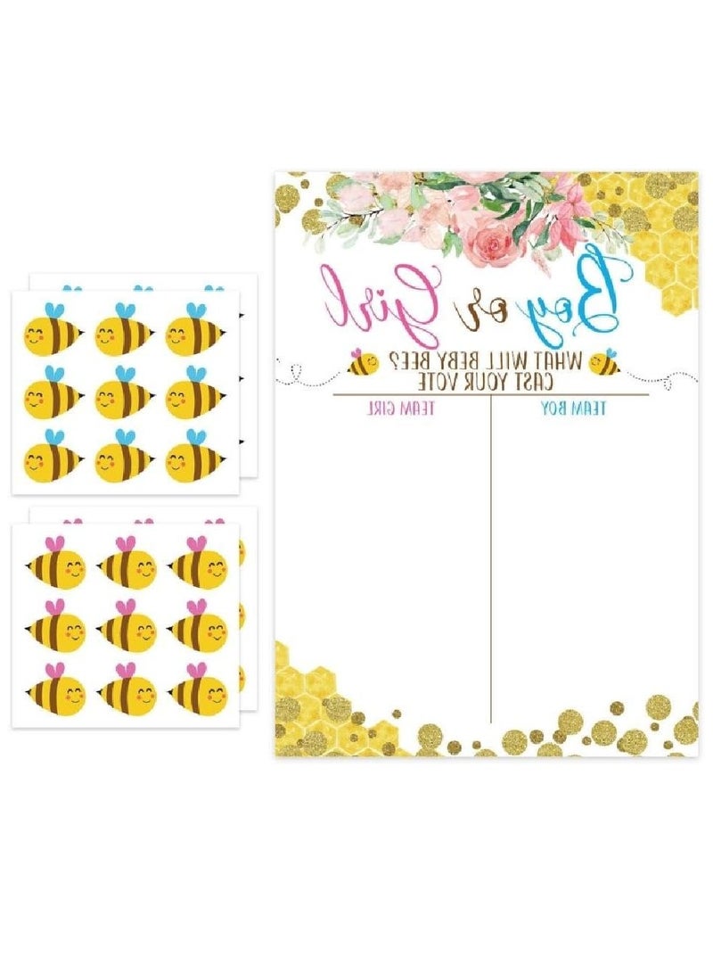 KASTWAVE Baby Gender Reveal Board, Party Supplies Kit with Decorations Games Gender Reveal Voting Poster Board with Stickers, Chalkboard Design Party Games Kit (Bee) - Image 1
