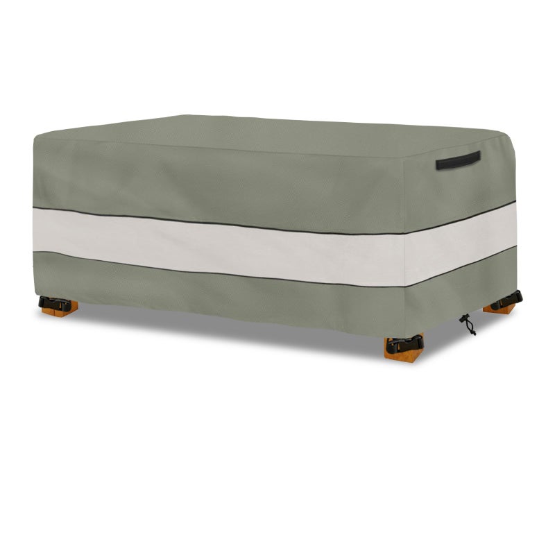 Aacabo Waterproof Outdoor Coffee Table CoverRectangular Patio Small Side Table CoverOutdoor Table Covers Rectangle Waterproof48 x 28 x 16 inch Grey Green - Image 2