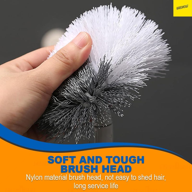Karomouj Modern Bathroom Cleaning Brush with Holder - Deep Cleaning Brush for Toilet, Sink, Tub & Tile - Stylish Bathroom Accessories & Cleaning Supplies (Multicolor) - Image 5