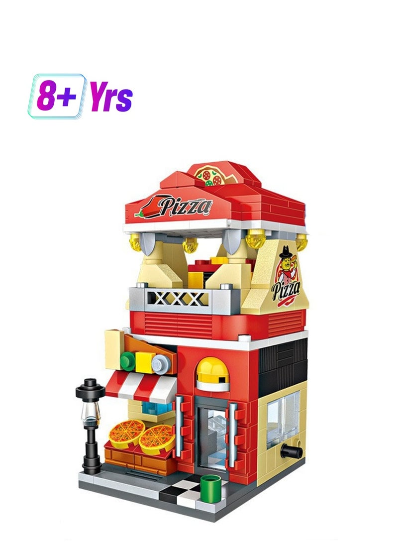 335pcs Pizza Shop Model Set Building Blocks Creative Diy Assembly Building Assembly Toys Children Adult Home Decoration - Image 1