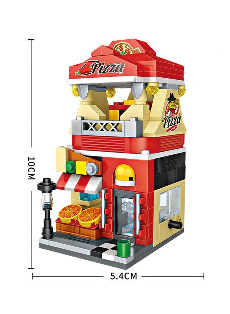 335pcs Pizza Shop Model Set Building Blocks Creative Diy Assembly Building Assembly Toys Children Adult Home Decoration - Image 2
