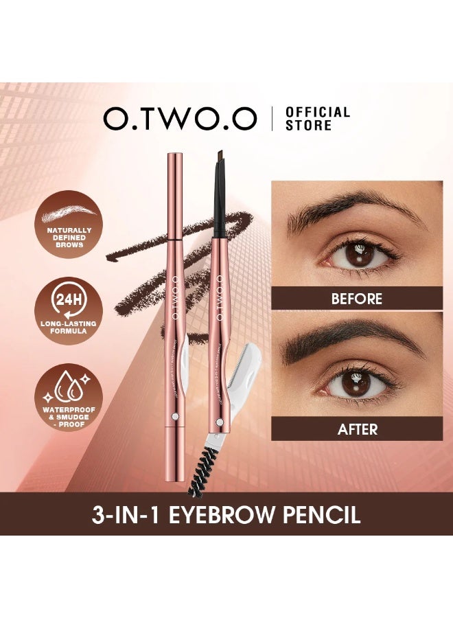 O.TWO.O O TWO O 3 in 1 Eyebrow Pen with Eyebrow Scraper Brush and Eyebrow Pencil Waterproof Long Lasting Natural Eyebrow Makeup Tool - Image 3