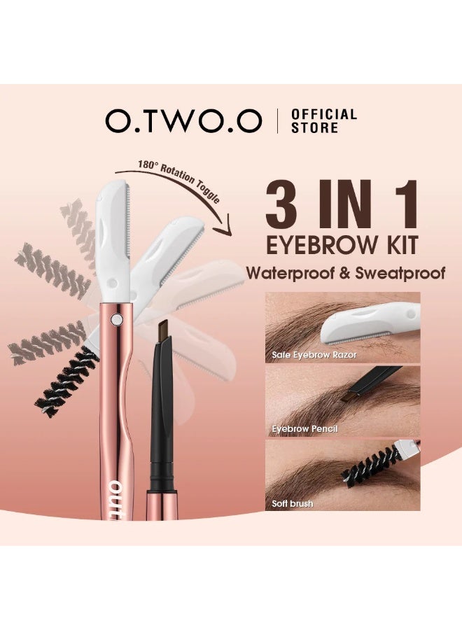 O.TWO.O O TWO O 3 in 1 Eyebrow Pen with Eyebrow Scraper Brush and Eyebrow Pencil Waterproof Long Lasting Natural Eyebrow Makeup Tool - Image 4
