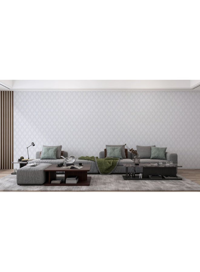 Home Gallery Damask Flowers Seamless Pattern Background Fabric Wallpaper Covers An Area ​​Up To 4.2Mx3M With Adhesive  And Smoothing Tool - Image 2