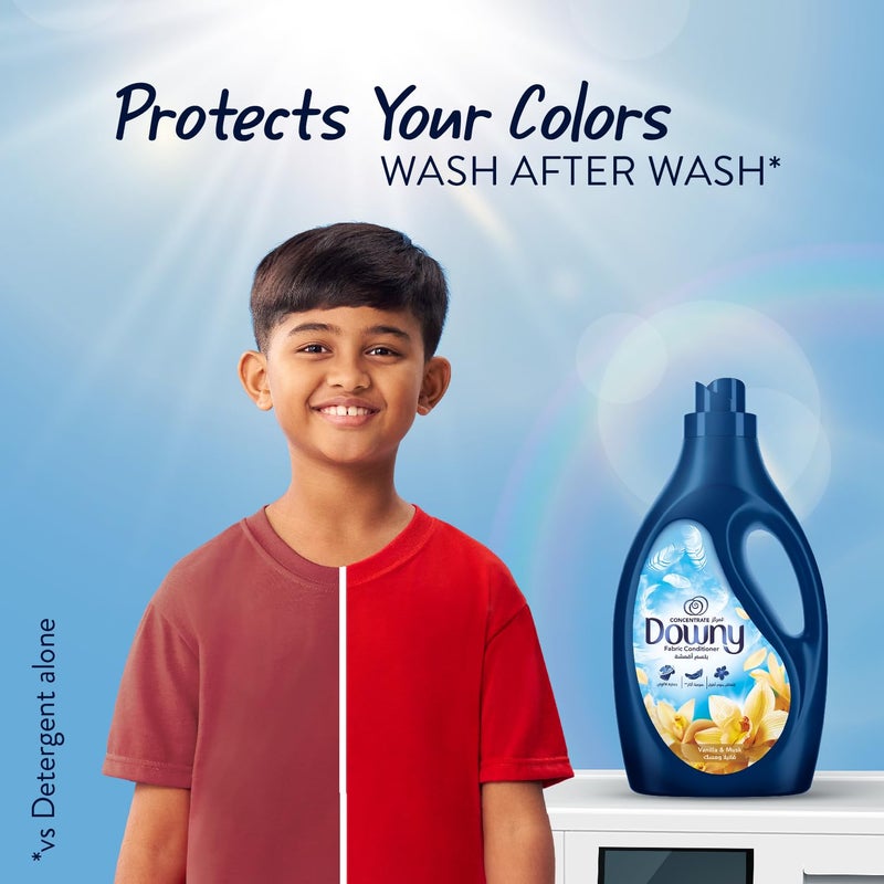 Downy Fabric Conditioner, Concentrate, Vanilla & Musk Variant, Color Protection, More Softness, Longer Lasting Freshness, 1L Dual Pack - Image 2