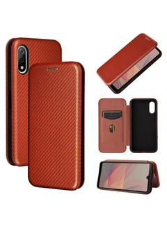 Case Cover For For Sony Xperia Ace II Carbon Fiber Texture Horizontal Flip TPU + PC + PU Leather Case with Card Slot(Brown)