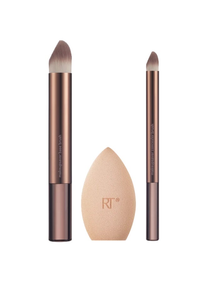 REAL TECHNIQUES Makeupsaver Sponge + Brush Trio, 3 Piece Set - Image 4