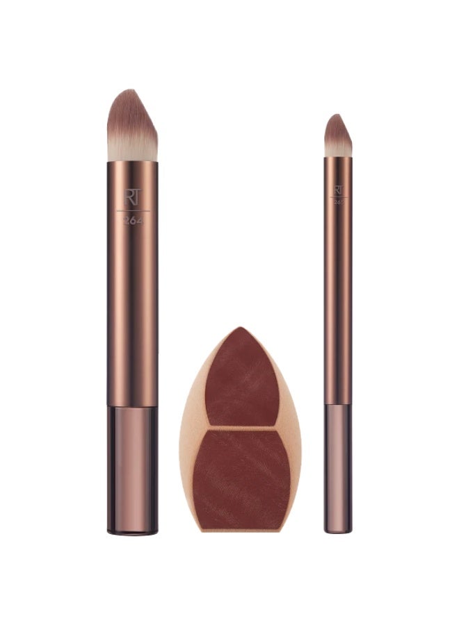 REAL TECHNIQUES Makeupsaver Sponge + Brush Trio, 3 Piece Set - Image 3
