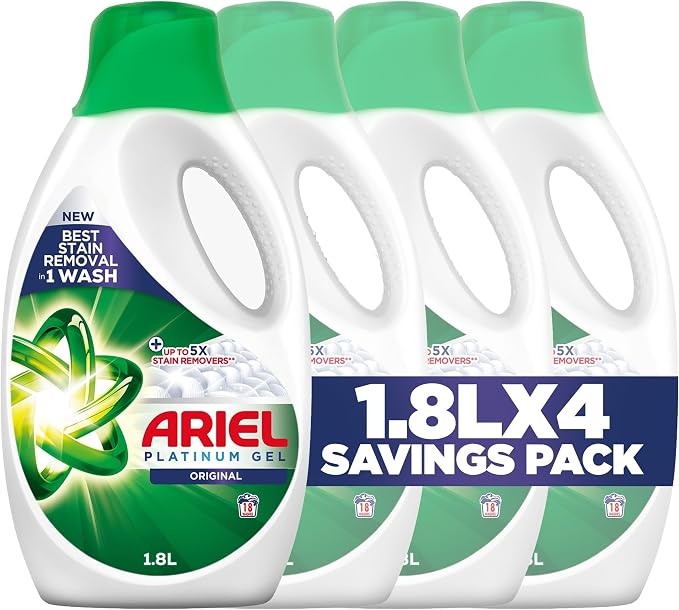 Ariel Automatic Platinum Power Gel Laundry Detergent, 4 x 1.8L - Image 1