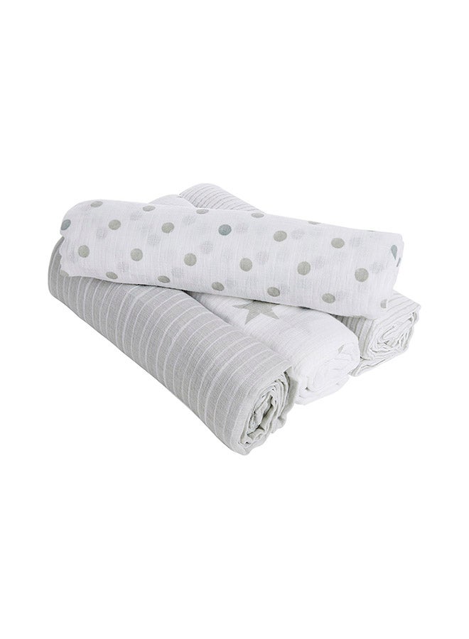 aden + anais Pack of 4 Essentials Cotton Muslin Swaddle Blanket Dusty - Image 1