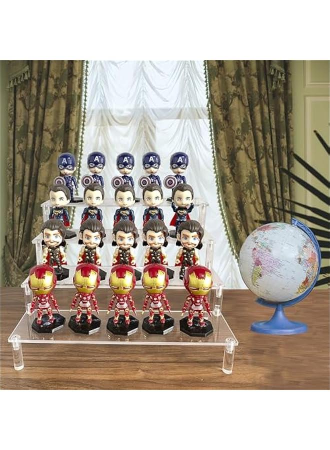 بيوينتي كاستويف حامل عرض من الاكريليك الشفاف، رف منظم من 4 طبقات للمجسمات والالعاب والمجوهرات والكب كيك والحلوى والعطور وطلاء الاظافر - رافع البيع بالتجزئة - Image 5