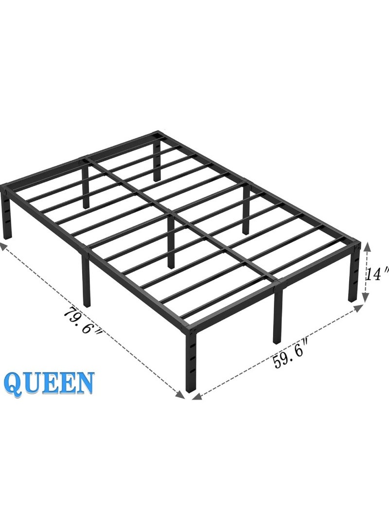 XiuWoo 150x200cm Bed Frame Platform with Storage Space, Metal Platform Bed Frame, 35cm Height, No Box Spring Needed for Bedroom - Image 2