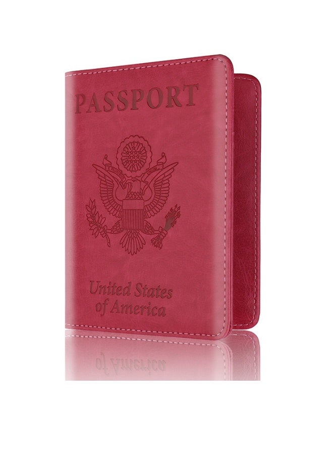 1 Passport Holder, Card Slot, RFID Passport Cover, Anti-Magnetic Passport Cover, Creative Aircraft ID Storage Bag, Pink Red  - Image 3