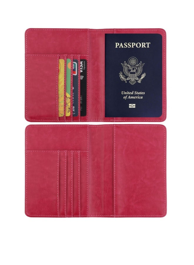 1 Passport Holder, Card Slot, RFID Passport Cover, Anti-Magnetic Passport Cover, Creative Aircraft ID Storage Bag, Pink Red  - Image 2