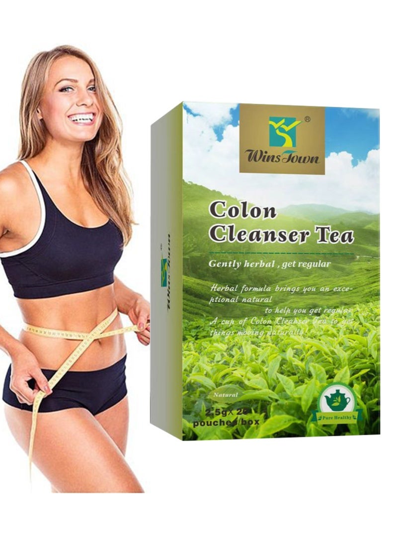 وينز تاون شاي عشبي منظف خفيف الوزن منعش من النباتات الطبيعية منظف للقولون تركيبة عضوية لتخفيف الإمساك آمن وفعال لإزالة السموم شاي التخسيس 20 عودًا في العلبة - Image 1