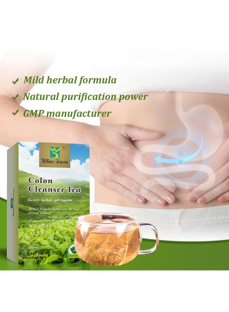 وينز تاون شاي عشبي منظف خفيف الوزن منعش من النباتات الطبيعية منظف للقولون تركيبة عضوية لتخفيف الإمساك آمن وفعال لإزالة السموم شاي التخسيس 20 عودًا في العلبة - Image 2