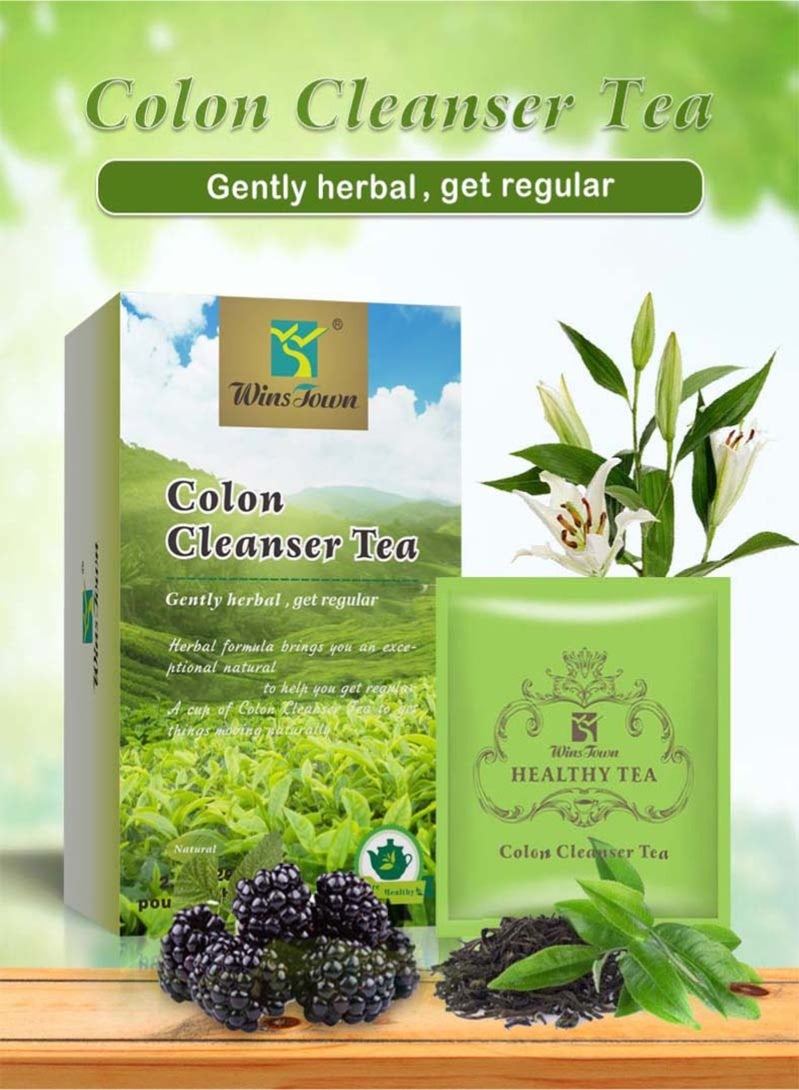 وينز تاون شاي عشبي منظف خفيف الوزن منعش من النباتات الطبيعية منظف للقولون تركيبة عضوية لتخفيف الإمساك آمن وفعال لإزالة السموم شاي التخسيس 20 عودًا في العلبة - Image 3