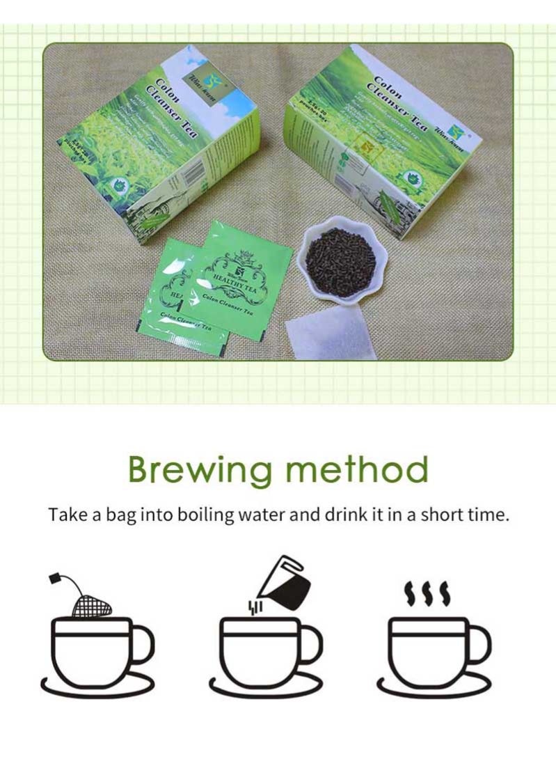 وينز تاون شاي عشبي منظف خفيف الوزن منعش من النباتات الطبيعية منظف للقولون تركيبة عضوية لتخفيف الإمساك آمن وفعال لإزالة السموم شاي التخسيس 20 عودًا في العلبة - Image 5